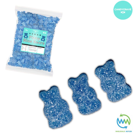 FIZZY BLUE BEARS Sweets CANDY Jelly GUMMY Jellies GUMMIES Sugar Coated Bear Snack WEDDING GIFT Party Bag Filler CANDIES Candycrave PICK N MIX UK