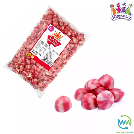 STRAWBERRY TWIST KISSES Sweets CANDY Kingsway Retro Gummy Jelly Gummies Jellies Snack Candies WEDDING Favours GIFT PICK N MIX