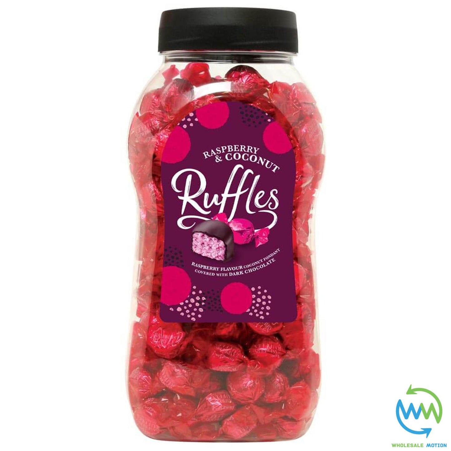 Jameson's RASPBERRY & COCONUT RUFFLES Candy Retro DARK CHOCOLATE CREAMS Sweets Gift Snack UKt Stocking Filler Individual Wrapped Foil Christmas Novelty Festive
