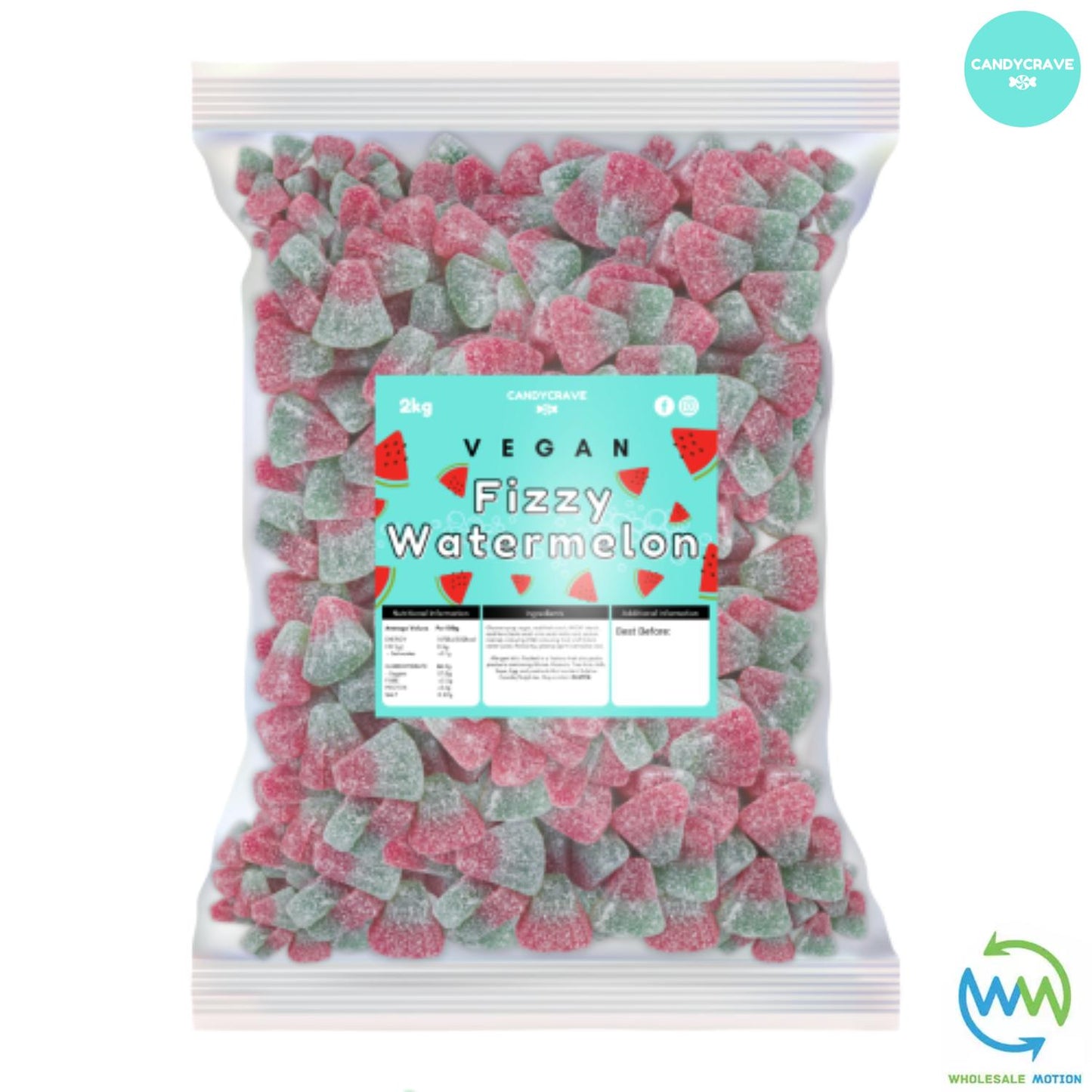 FIZZY WATERMELON Sweets GUMMY Candy SOUR Gummies JELLY Jellies Sugar Coated VEGAN SLICE Candycrave PICK N MIX Wedding Gift Favour PARTY BAY FILLER