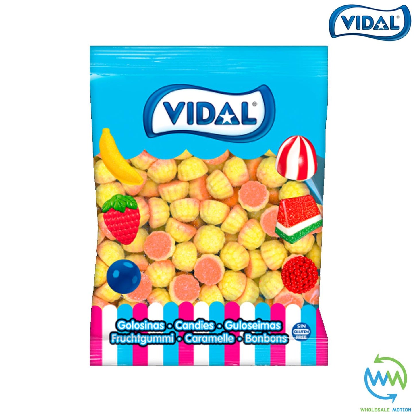 FIZZY CARAMEL KISSES Sweets GUMMY Candy Jelly Kiss Fruity GUMMIES Vidal PICK N MIX Jellies Snack Multicoloured