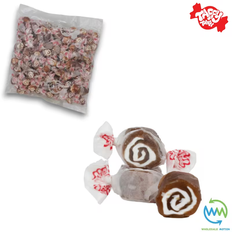 CHOCOLATE CARAMEL SALT WATER TAFFY Sweets SOFT CANDY Taffies SWEET Chewy CHOC Retro Party INDIVIDUALLY WRAPPED Fruity SWEET Candy Gummy Jelly Candies GUMMIES Jellies Snack Fruit Taffies Toffees