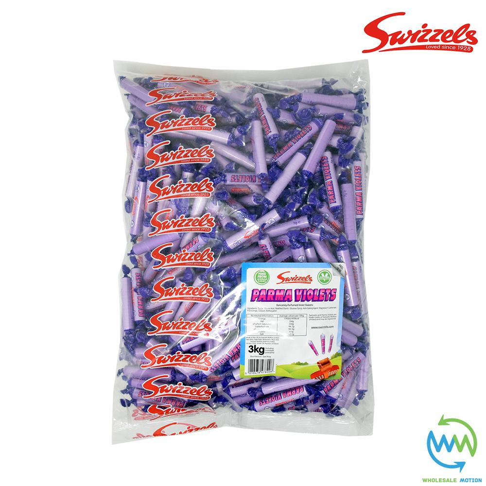 3KG BULK BAG Swizzles PARMA VIOLETS Individual Wrapped 7g SWEETS DISC Retro CANDY Kids Party Snack SWIZZELS