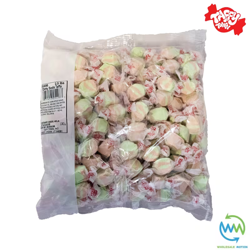 DIRTY SODA SALT WATER TAFFY Sweets SOFT CANDY Taffies SWEET Chewy Retro Party INDIVIDUALLY WRAPPED Fruity SWEET Candy Gummy Jelly GUMMIES Jellies Snack Fruit Taffies Toffees