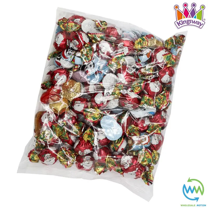 Milk Chocolate CHRISTMAS ASSORTMENT Foiled CHRISTMAS CANDY Sweets Gift Stocking Filler Individual Wrapped Santa Snowman Hazelnut Praline Milky Creme Filling