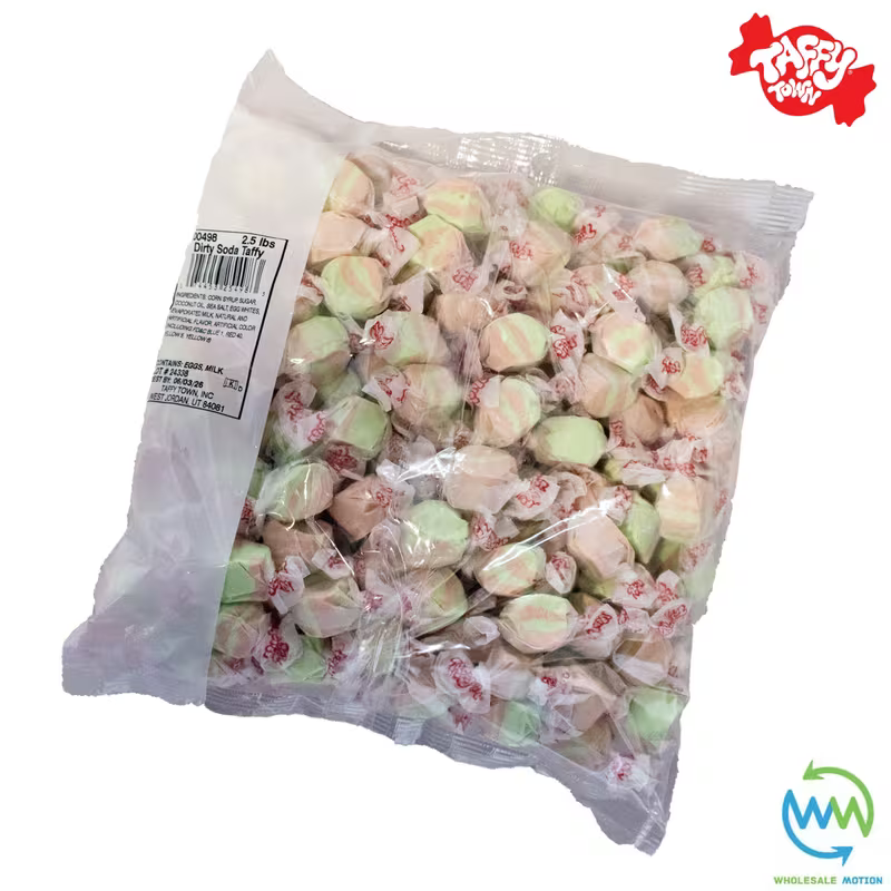 DIRTY SODA SALT WATER TAFFY Sweets SOFT CANDY Taffies SWEET Chewy Retro Party INDIVIDUALLY WRAPPED Fruity SWEET Candy Gummy Jelly GUMMIES Jellies Snack Fruit Taffies Toffees
