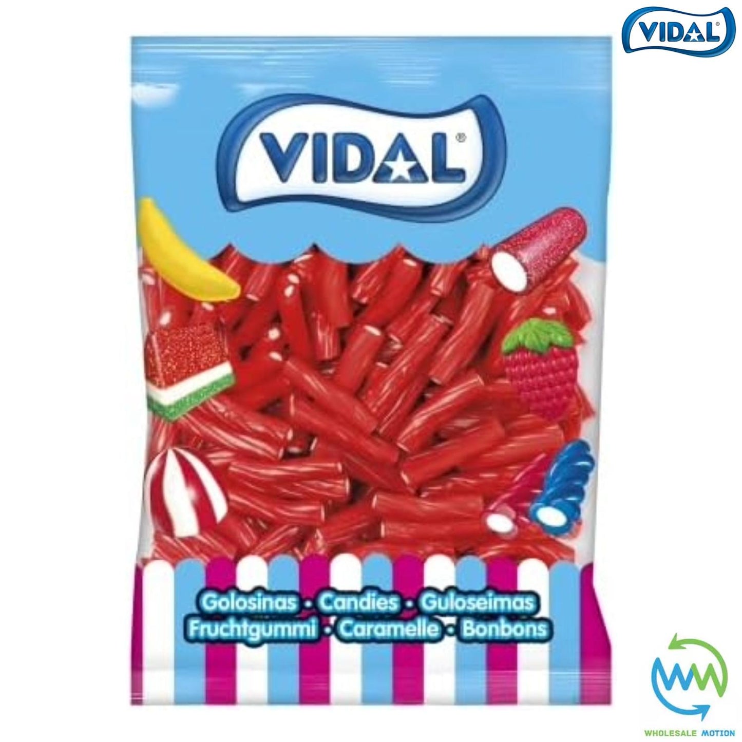 STRAWBERRY LIQUORICE TWIST PENCILS Sweets GUMMY Candy TWISTS PENCIL Fondant Filled Filling Jelly FRUITY Jellies GUMMIES Vidal RED PICK N MIX UK Fruit Food Snack Party Bag Filler Gift