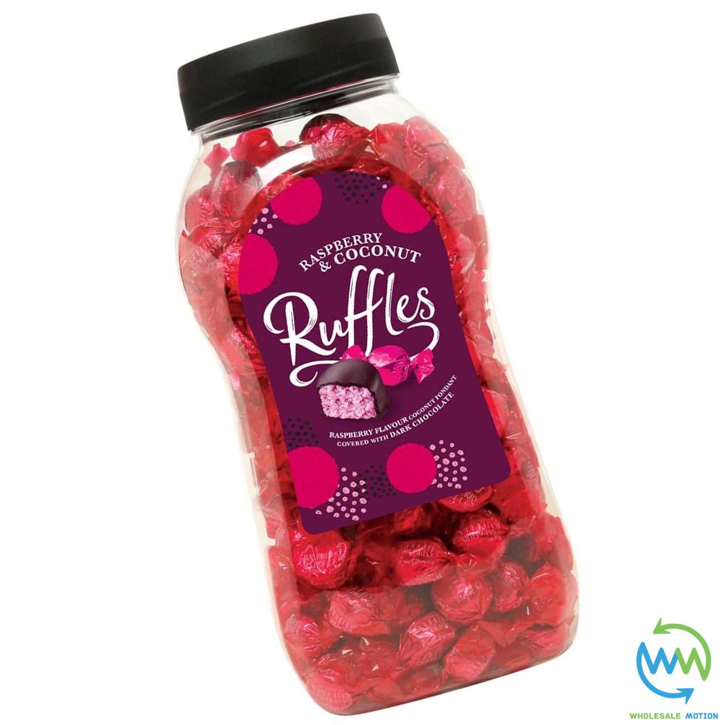 Jameson's RASPBERRY & COCONUT RUFFLES Candy Retro DARK CHOCOLATE CREAMS Sweets Gift Snack UKt Stocking Filler Individual Wrapped Foil Christmas Novelty Festive