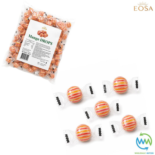 MANGO DROPS Sweets CANDY Candies HARD BOILED Cream Fruity Sweet INDIVIDUALLY WRAPPED Drop Retro TRADITIONAL Party Bag Filler Treat Snack Fruit Fruity Wedding Favour Gift