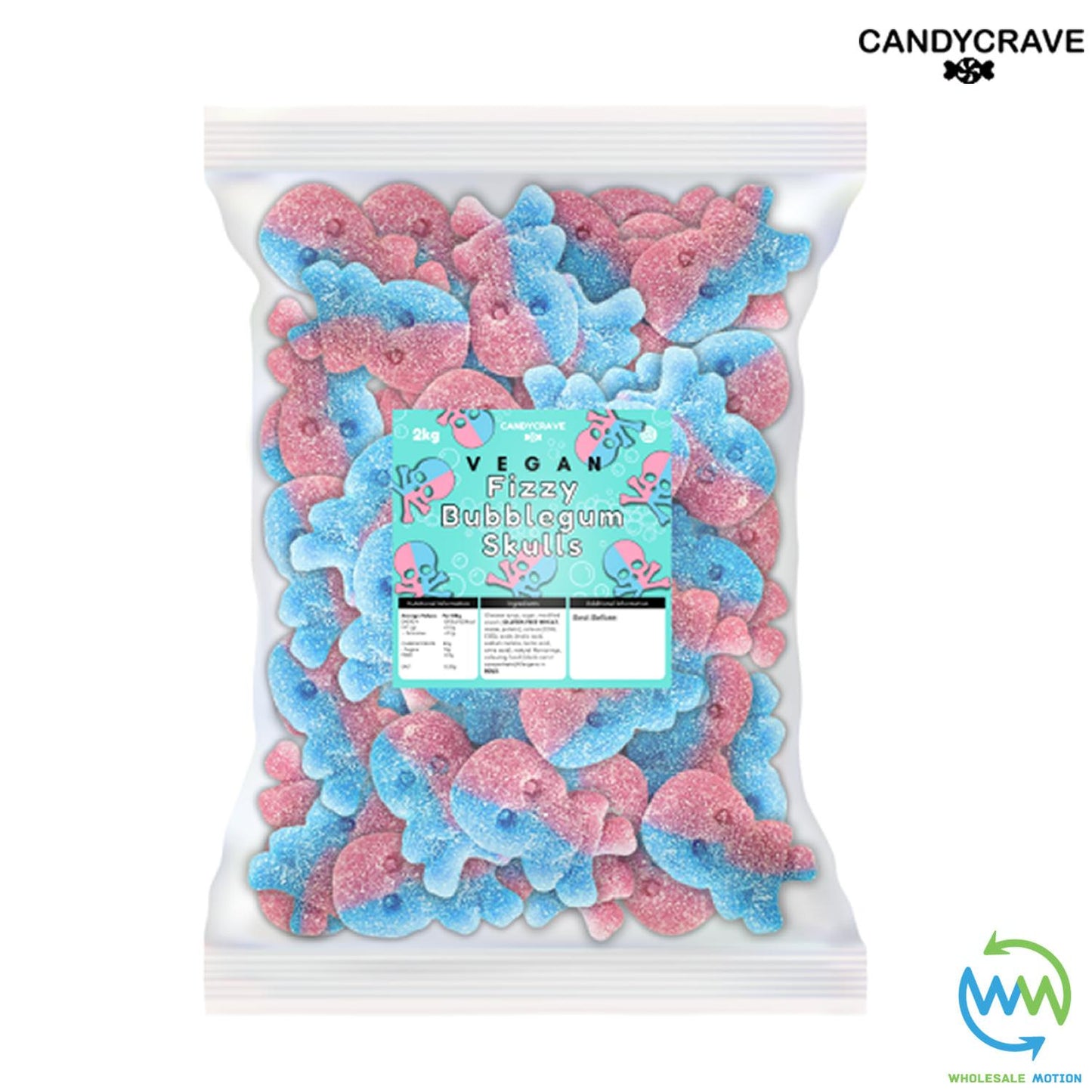 FIZZY BUBBLEGUM SKULLS HALLOWEEN Sweets GUMMY Candy Jelly Jellies CANDYCRAVE Gummies PICK N MIX Snack Bonbon Sugar