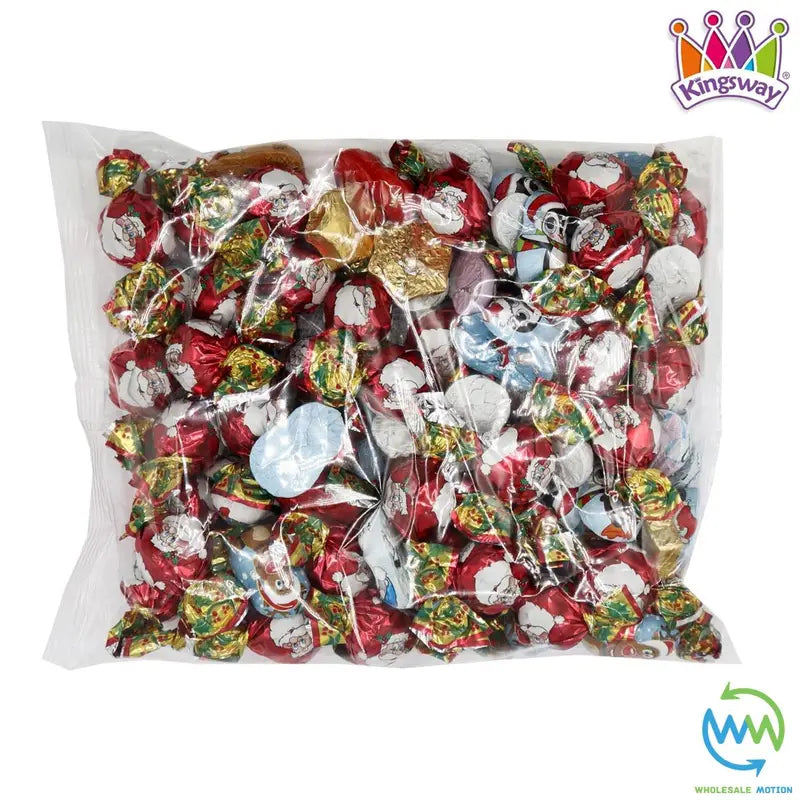 Milk Chocolate CHRISTMAS ASSORTMENT Foiled CHRISTMAS CANDY Sweets Gift Stocking Filler Individual Wrapped Santa Snowman Hazelnut Praline Milky Creme Filling