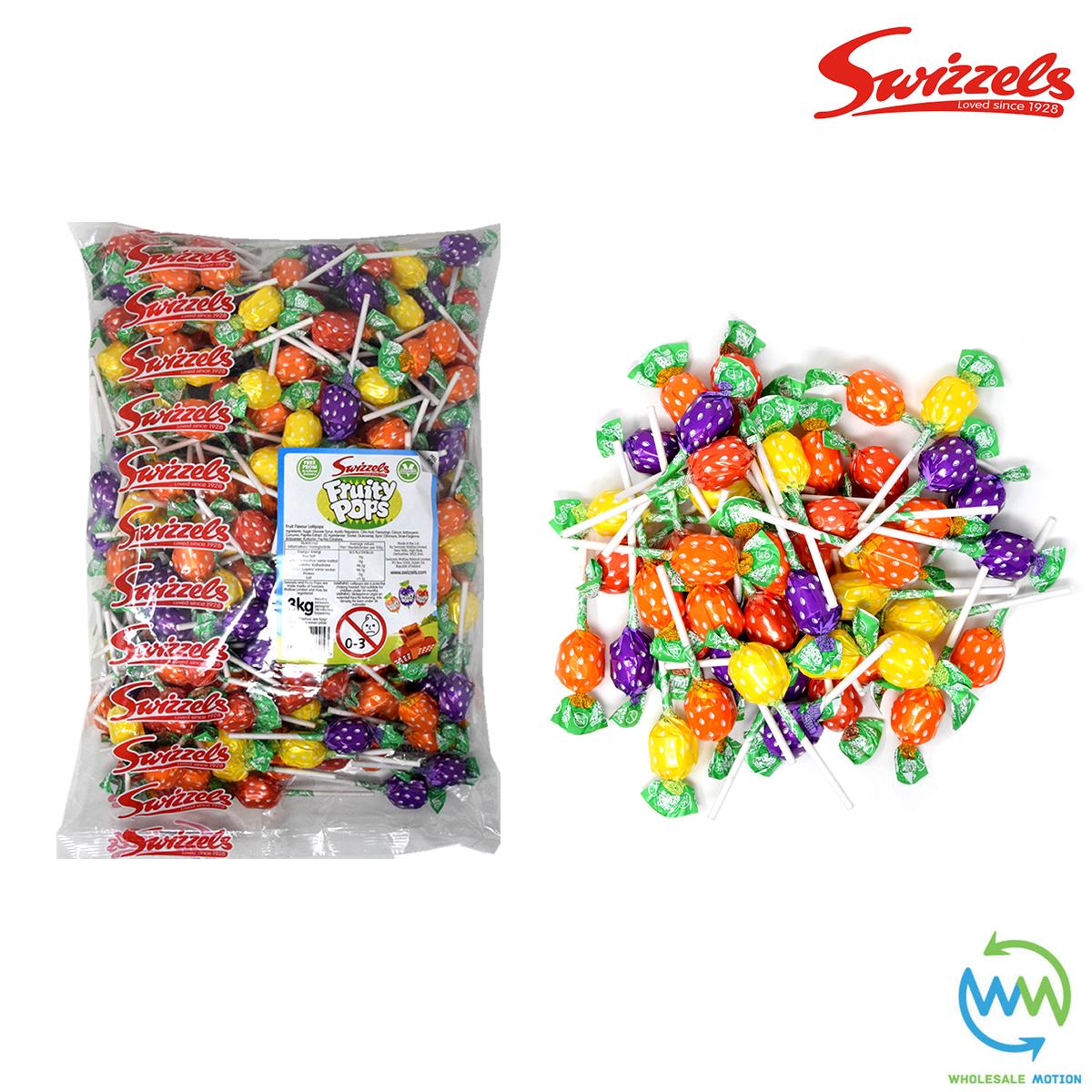 3KG BULK BAG Swizzels FRUITY POPS Lollies Individual Wrapped SWEETS Retro CANDY FRUIT Lolly Snack SWIZZELS