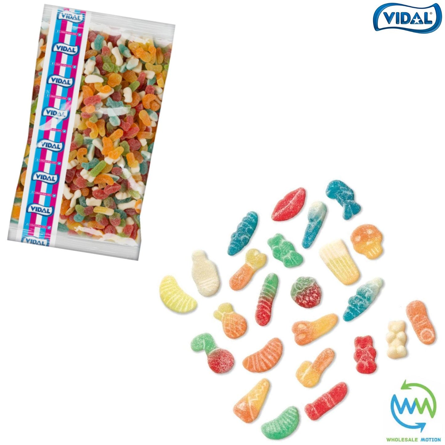 FIZZY JELLY MIX Sweets GUMMY Candy JELLIES Gummies Fruity SUGAR COATED Vidal PICK N MIX Snack Treat Multicoloured CANDIES Wedding GIFT Favour Party Bag Filler