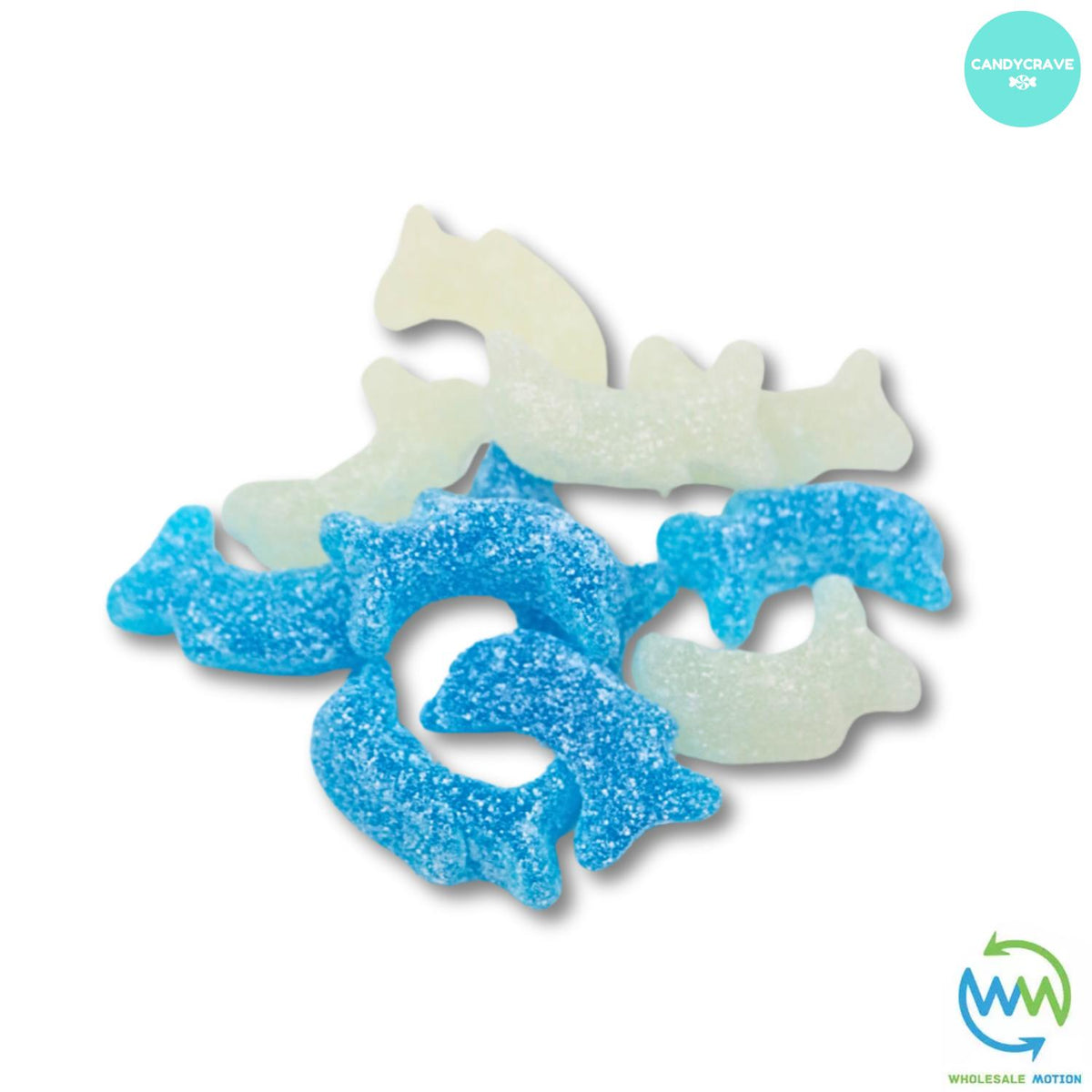 FIZZY BABY DOLPHINS Sweets MANGO & PEACH Candy Jelly GUMMY Jellies GUMMIES Sugar Coated Snack WEDDING GIFT Party Bag Filler CANDIES Candycrave PICK N MIX UK Treat