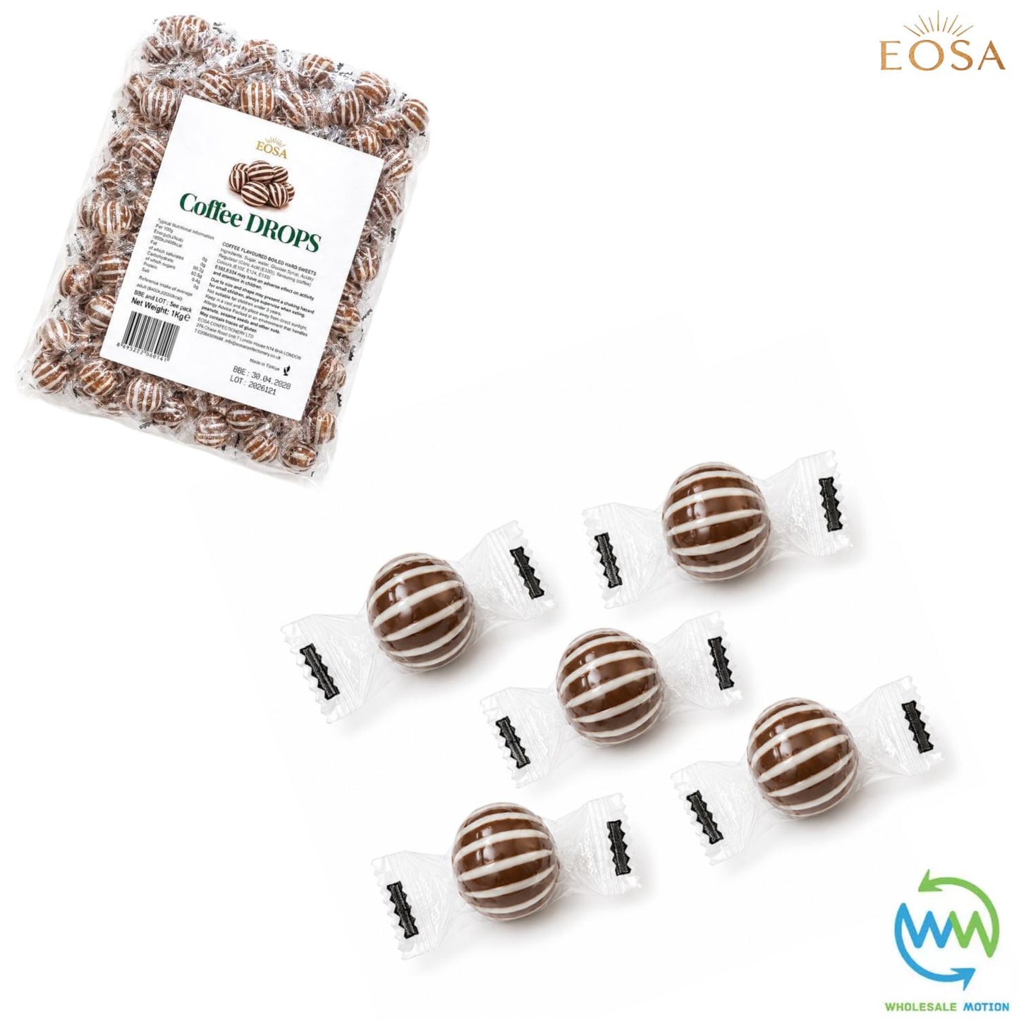 COFFEE DROPS Sweets CANDY Candies HARD BOILED Cream Fruity Sweet INDIVIDUALLY WRAPPED Drop Retro TRADITIONAL Party Bag Filler Treat Snack Fruit Fruity Wedding Favour Gift