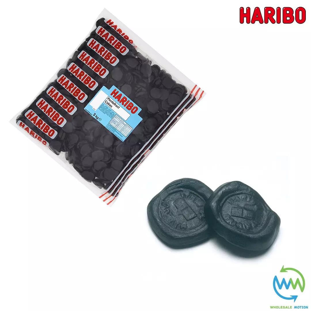 3KG BULK BAG - HARIBO PONTEFRACT CAKES Sweets GUMMY Candy WEDDING Favours GIFT PICK N MIX UK Liquorice Gummies Jelly Jellies Candies Snack Retro