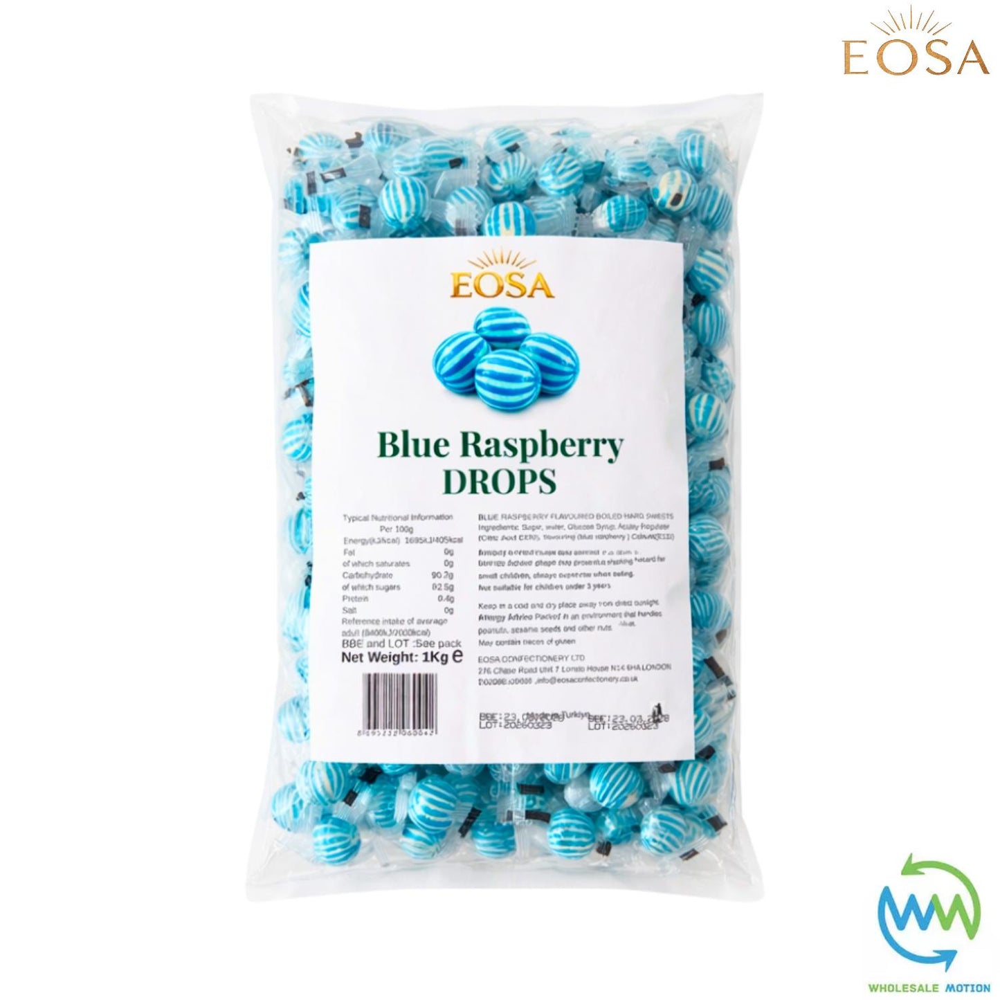 BLUE RASPBERRY DROPS Sweets CANDY Candies HARD BOILED Sweet INDIVIDUALLY WRAPPED Drop Retro TRADITIONAL Party Bag Filler Treat Snack Fruit Fruity Wedding Favour Gift