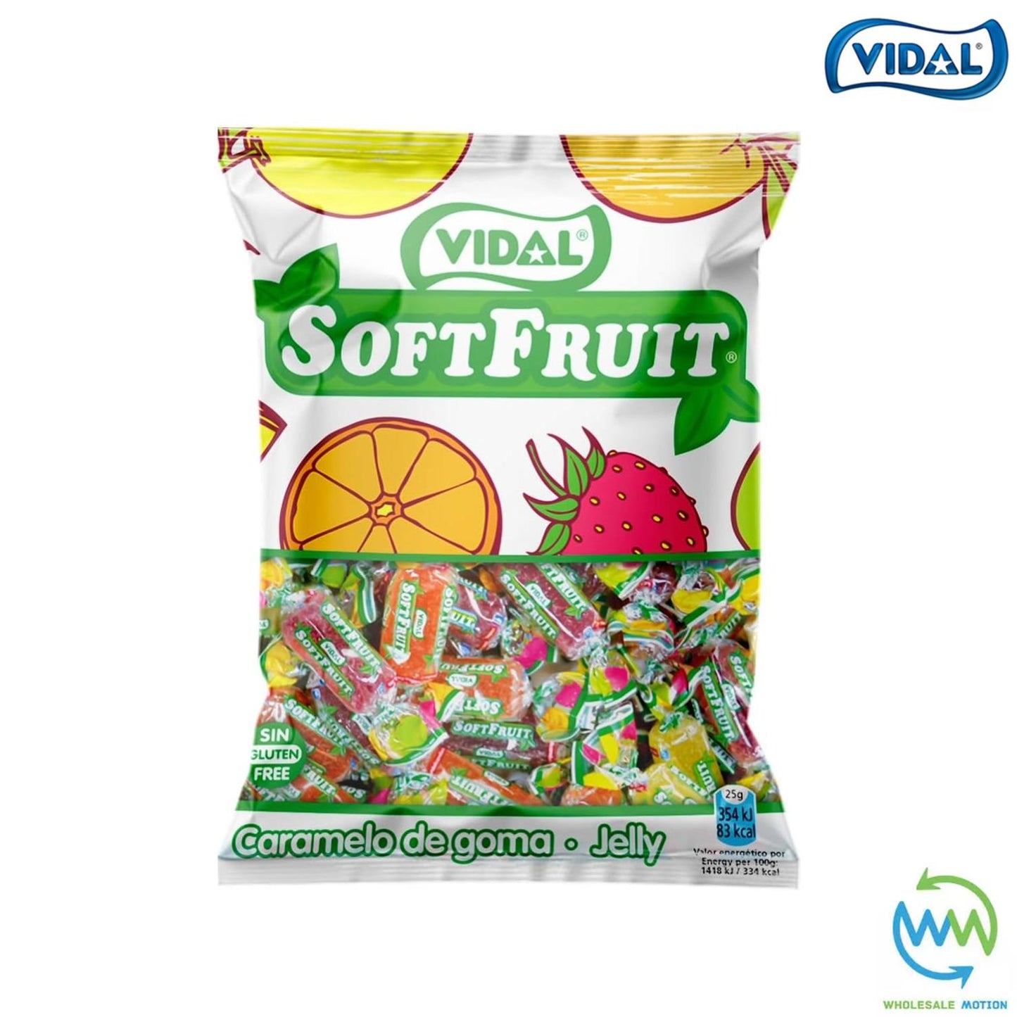 Vidal WRAPPED FRUIT JELLIES Sweets JELLY Gummy GUMMIES Individually Wrapped CANDY Candies Sweet Fruity CHEW Retro Traditional Wedding Gift Favour Snack Treat UK
