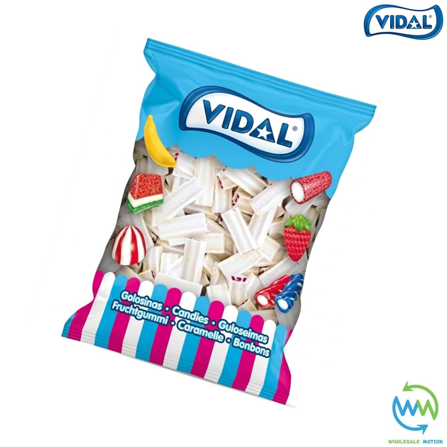 STRAWBERRY & CREAM BRICKS Sweets GUMMY Candy FONDANT CENTRE Jellies GUMMIES Brick JELLY Bites Vidal PICK N MIX UK Snack Treat