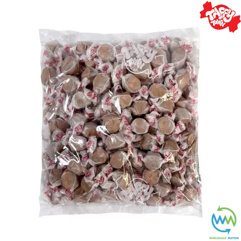 CHOCOLATE SALT WATER TAFFY Sweets SOFT CANDY Taffies SWEET Chewy Retro Party INDIVIDUALLY WRAPPED Fruity SWEET Candy Gummy Gummies Jelly Jellies Snack Fruit Taffies Toffees