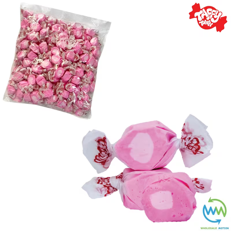 BUBBLEGUM SALT WATER TAFFY Sweets SOFT CANDY Taffies SWEET Chewy Bubble Gum Retro Party INDIVIDUALLY WRAPPED Fruity SWEET Candy Gummy Jelly GUMMIES Jellies Snack Fruit Taffies Toffees