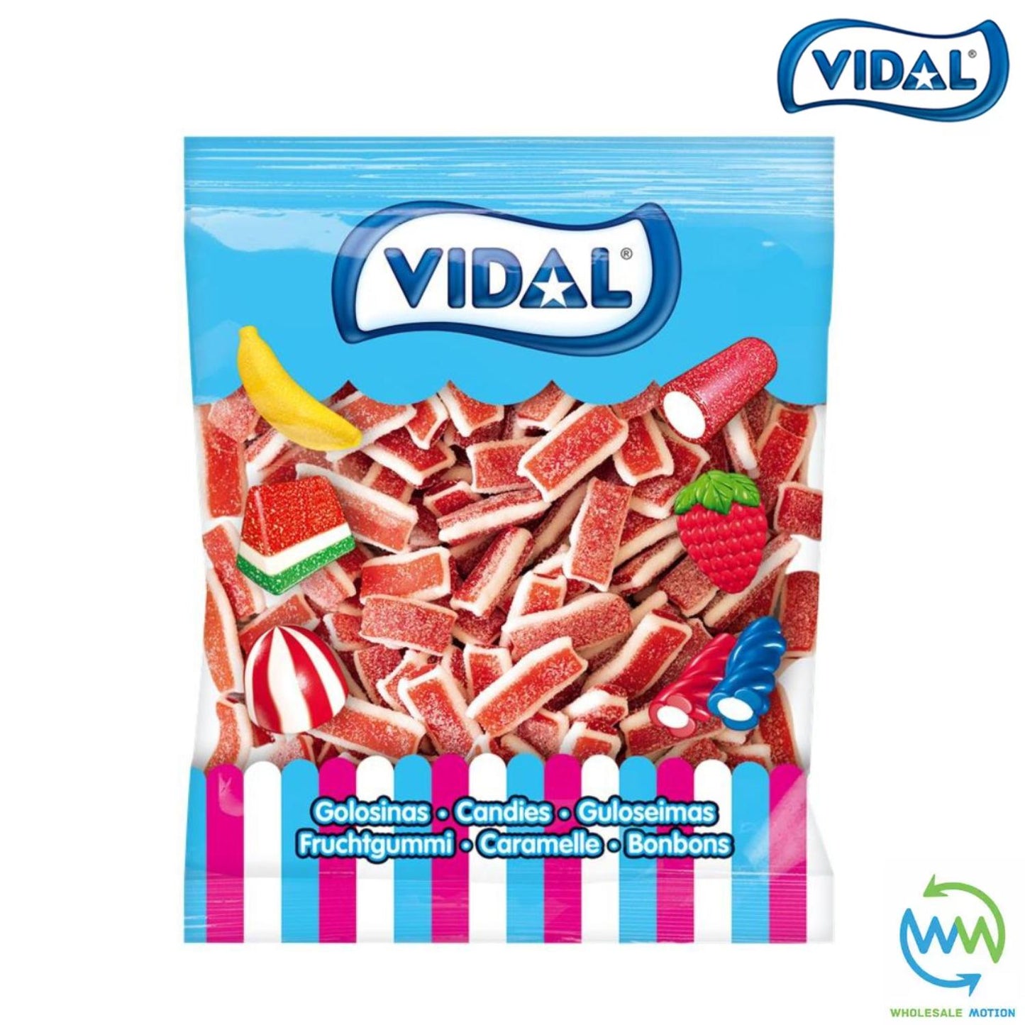 STRAWBERRY SANDWICHES Sweets GUMMY Candy Jelly STRAWBERRY & CREAM FONDANT PASTE FILLED Jellies Sugar Coated GUMMIES Vidal PICK N MIX Snack Treat WEDDING GIFT Party Bag Filler