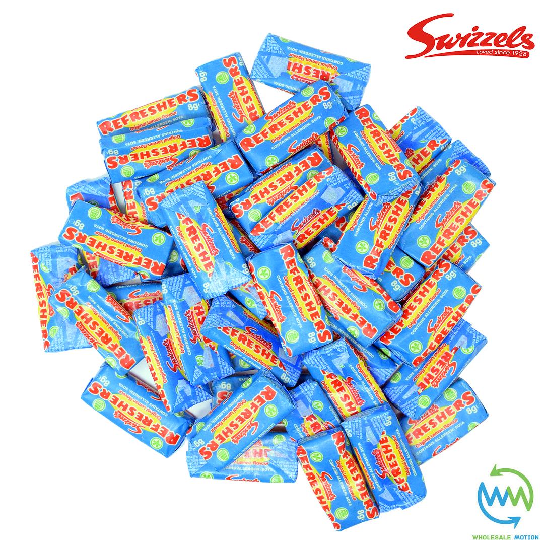 3KG BULK BAG Swizzels REFRESHER Chews LEMON Individual Wrapped SWEETS 8g CHEW Retro CANDY UK Snack Chewy SWIZZELS
