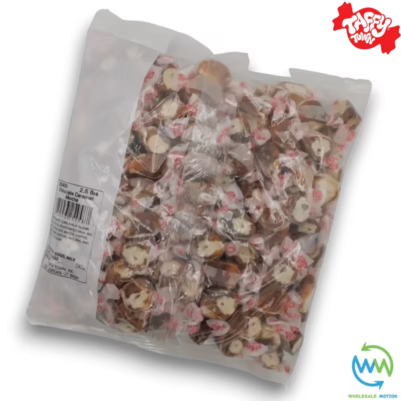 CHOCOLATE CARAMEL MOCHA SALT WATER TAFFY Sweets SOFT CANDY Taffies SWEET Choc Chewy Retro Party INDIVIDUALLY WRAPPED Fruity SWEET Candy Gummy Jelly GUMMIES Jellies Snack Fruit Taffies Toffees