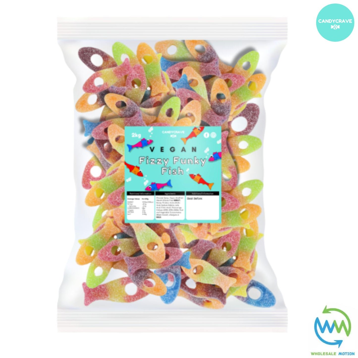 FIZZY FUNKY FISH Sweets GUMMY Jelly CANDY Jellies GUMMIES Sugar Coated FRUITY Fruit Snack WEDDING GIFT Party Bag Filler CANDIES Candycrave PICK N MIX UK Treat