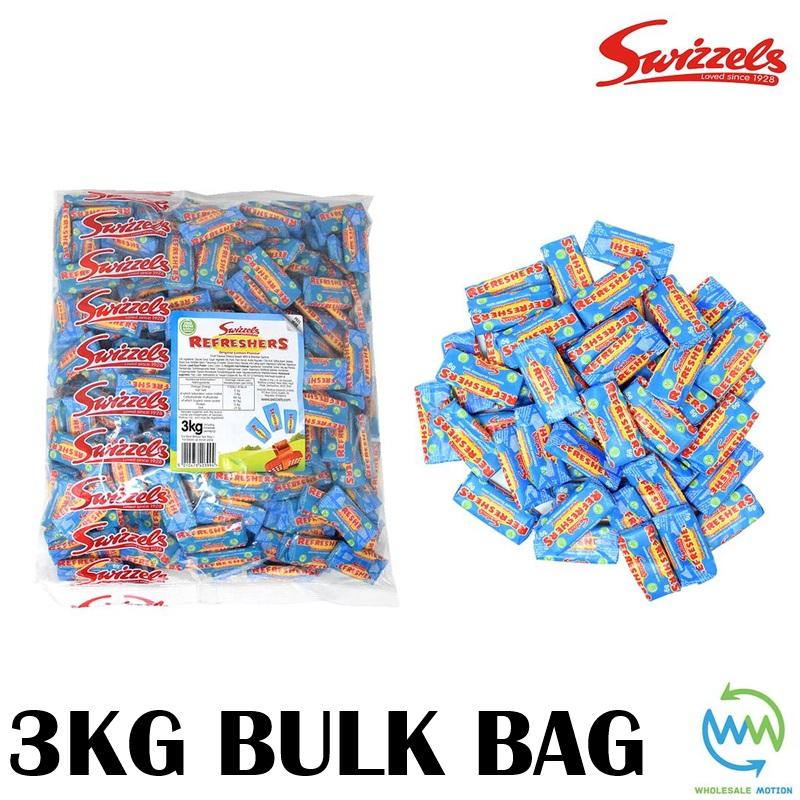 3KG BULK BAG Swizzels REFRESHER Chews LEMON Individual Wrapped SWEETS 8g CHEW Retro CANDY UK Snack Chewy SWIZZELS