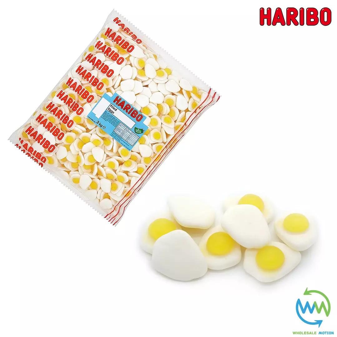 3KG BULK BAG - HARIBO FRIED EGGS Sweets GUMMY Candy WEDDING Favours Fruity Flavour PICK N MIX Jelly Jellies Gummies Candies Snack Retro