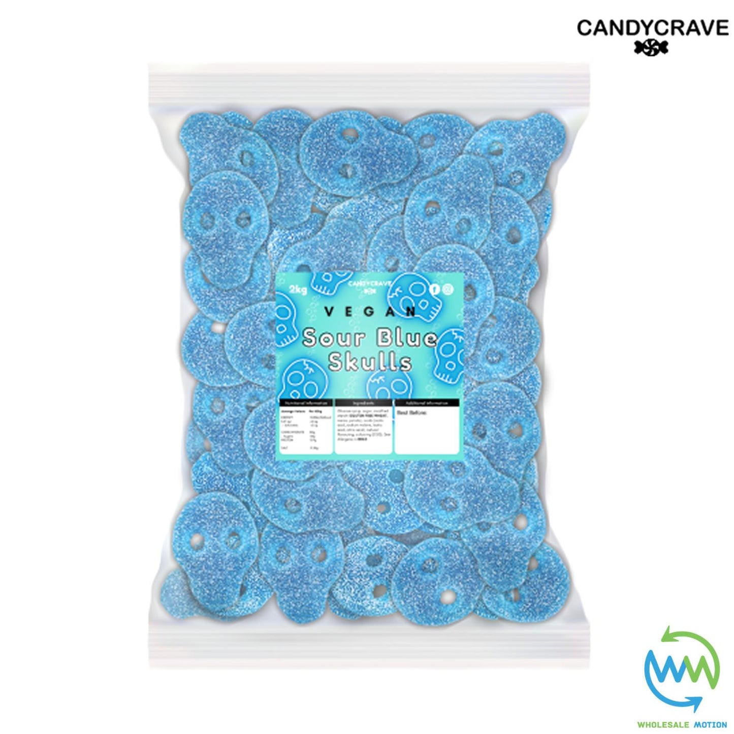 FIZZY BLUE SKULLS Sweets GUMMY Candy HALLOWEEN Jelly Jellies CANDYCRAVE Gummies PICK N MIX Snack Bonbon Sugar