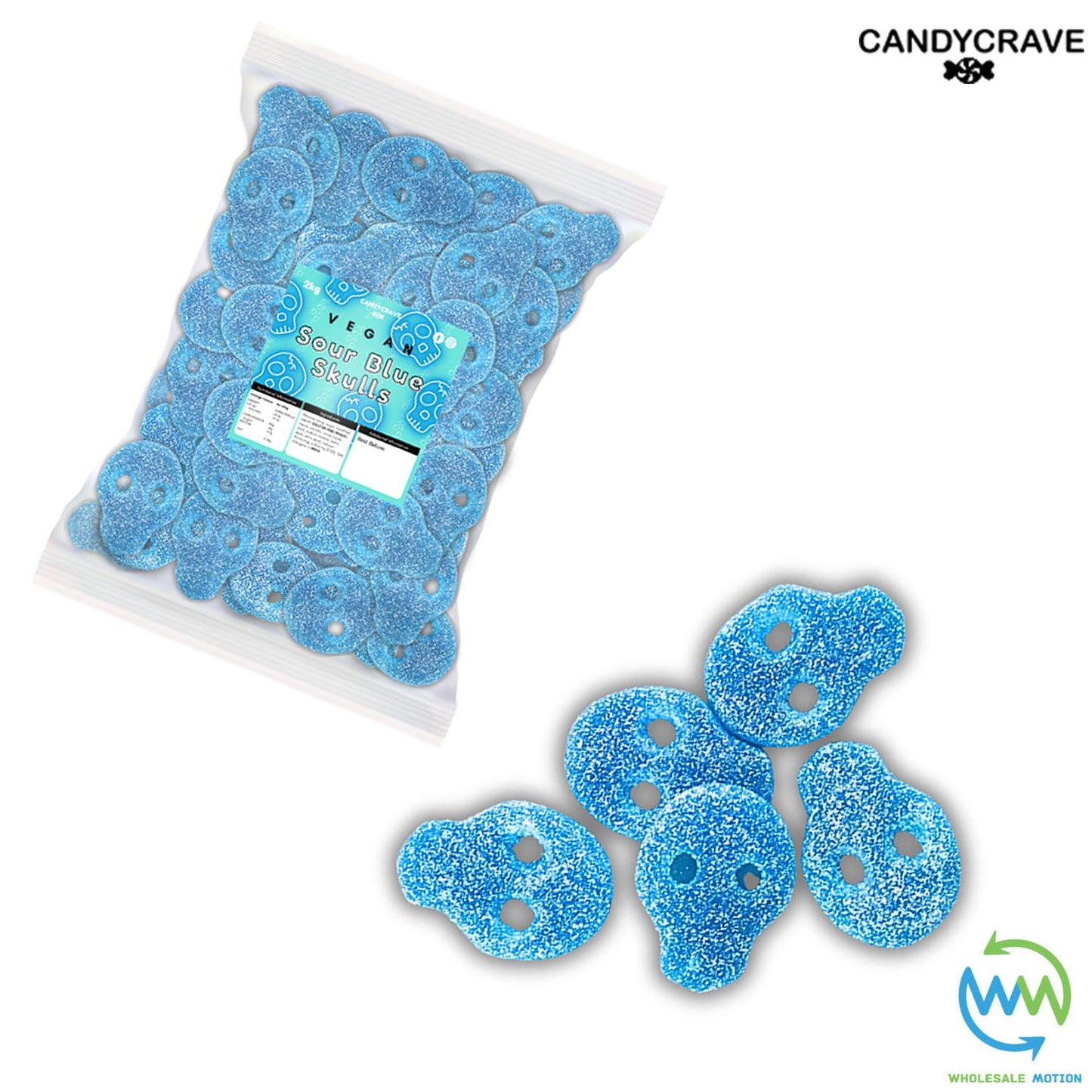 FIZZY BLUE SKULLS Sweets GUMMY Candy HALLOWEEN Jelly Jellies CANDYCRAVE Gummies PICK N MIX Snack Bonbon Sugar