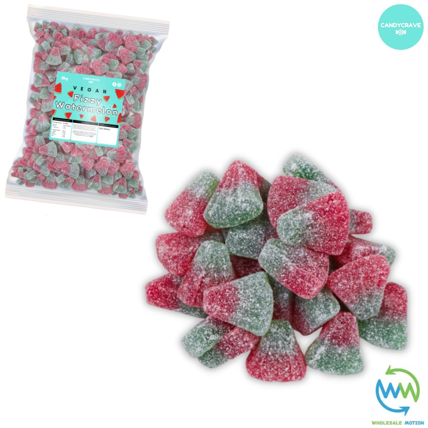 FIZZY WATERMELON Sweets GUMMY Candy SOUR Gummies JELLY Jellies Sugar Coated VEGAN SLICE Candycrave PICK N MIX Wedding Gift Favour PARTY BAY FILLER