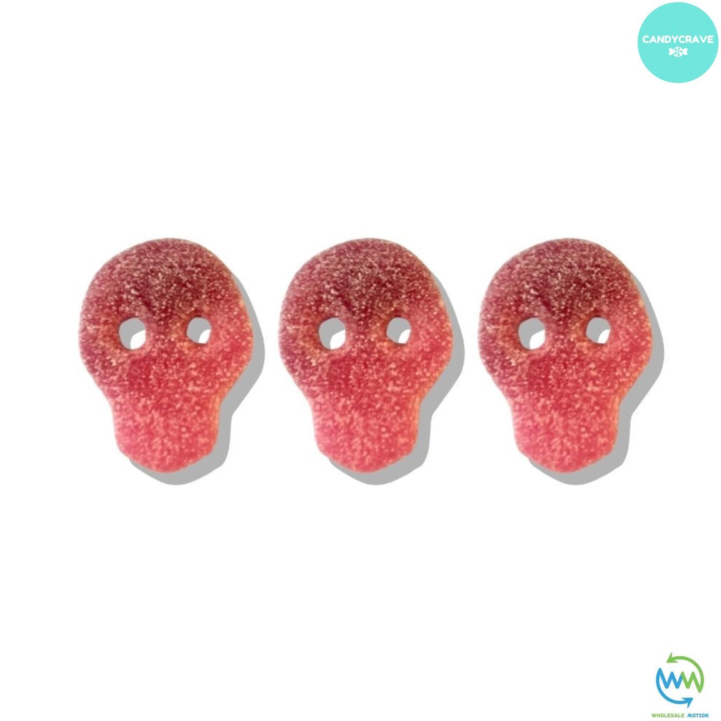 FIZZY POMEGRANATE & CHERRY SKULLS Sweets GUMMY Jelly CANDY Jellies GUMMIES Sugar Coated Fruit FRUITY Skull Snack WEDDING GIFT Party Bag Filler CANDIES PICK N MIX UK Candycrave