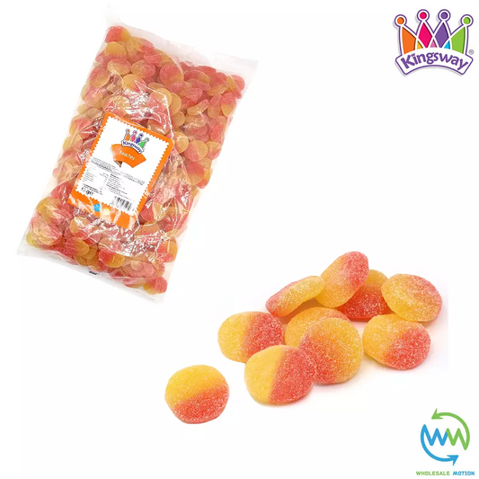 PEACH Sweets GUMMY Candy JELLY Sugared Flavour Peaches Kingsway PICK N MIX UK Candies Jellies Gummies Snack