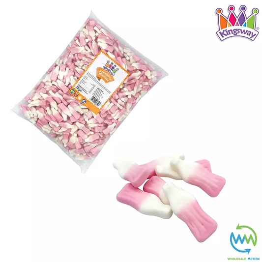 STRAWBERRY Milkshake BOTTLES Sweets GUMMY Candy FOAM JELLY Gummies JELLIES Candies Snack Kingsway PICK N MIX