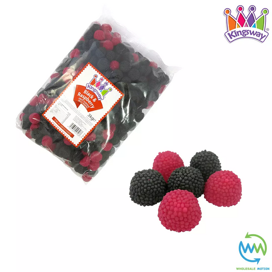Black & Raspberry JELLIES Coated Sweets GUMMY Candy JELLY Kingsway PICK N MIX