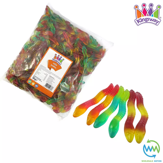 JELLY SNAKES Sweets GUMMY Snake CANDY Fruit JELLIES Gummies Kingsway PICK N MIX Gummies CANDIES Snack Multicoloured
