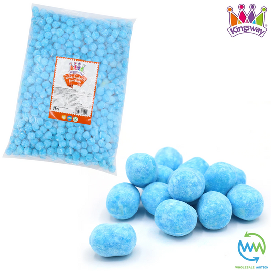 Kingsway Blue Raspberry BON BONS Sweets CANDY Sugar Dusted VEGGIE CHEWY Party UK Snack Candies Gummies Jellies Jelly Gummy RETRO