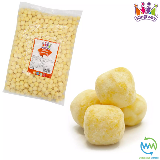 Kingsway LEMON BON BONS Sweets CANDY Sugar Dusted VEGGIE CHEWY Party PICK N MIX Snack Retro Candies Gummies Jellies Jelly Gummy