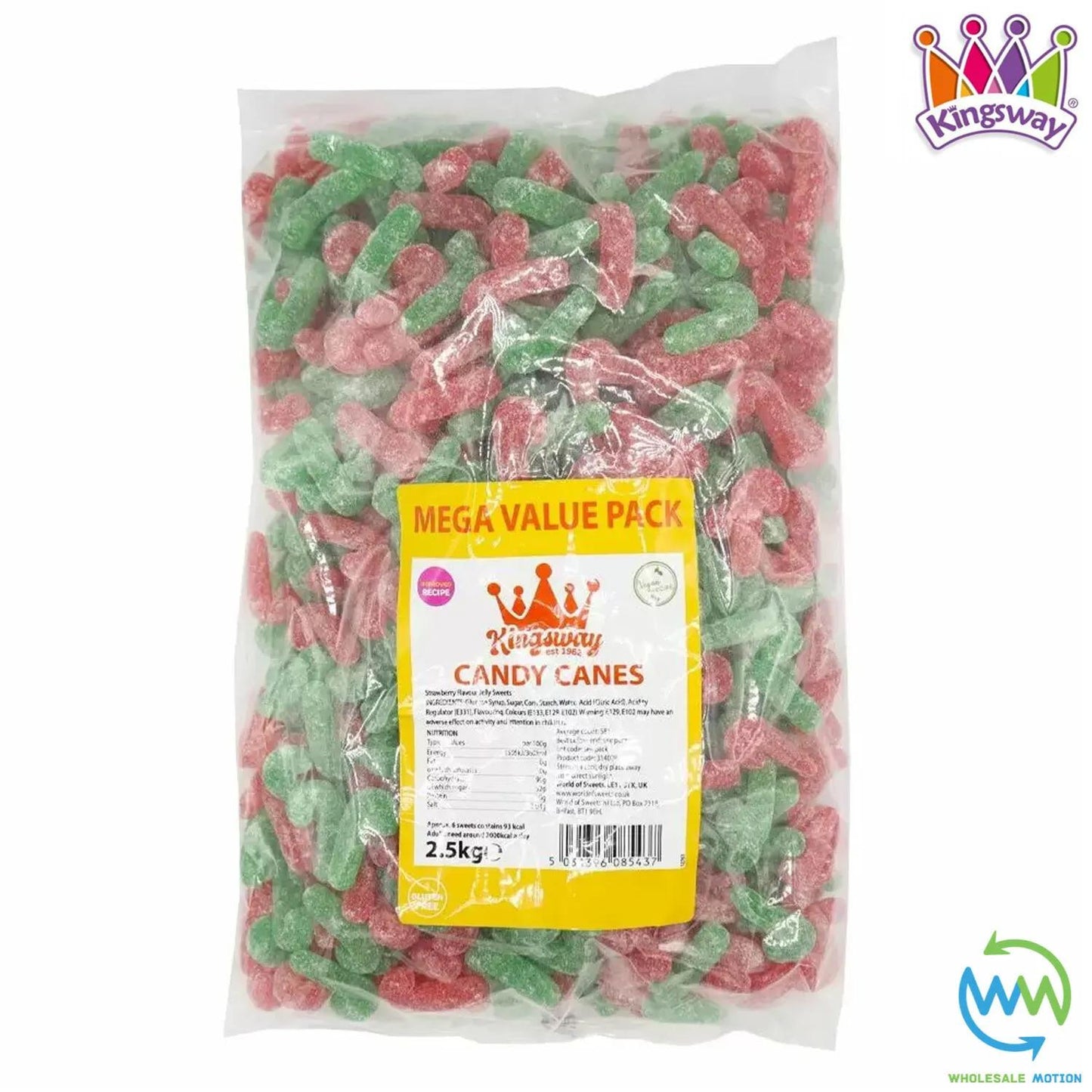 Christmas JELLY CANDY CANES Sweets KINGSWAY Sugared Gummy XMAS Cane Gummies Jellies PICK N MIX