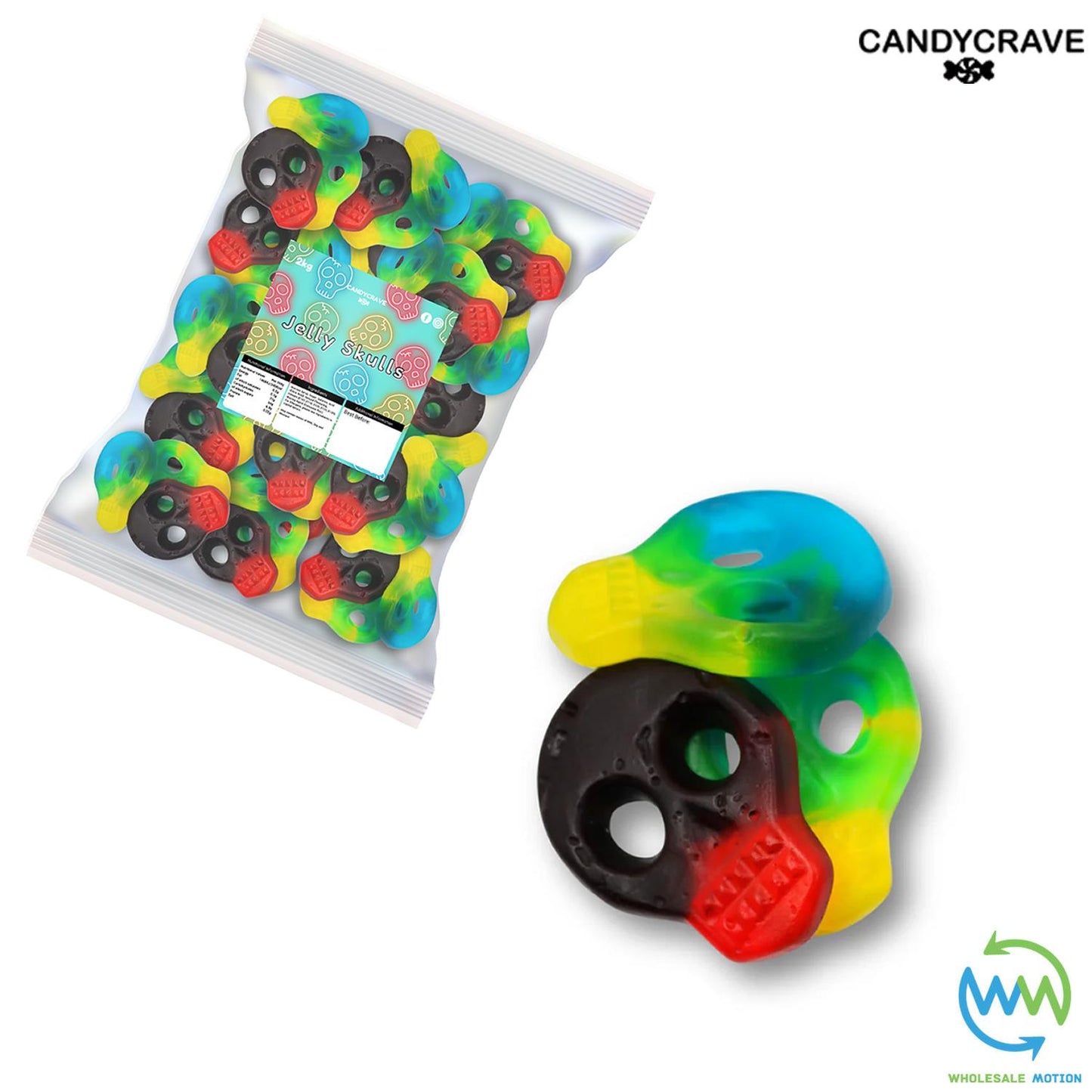 HALLOWEEN JELLY SKULLS Sweets GUMMY Candy Gummies JUMBO JELLY Candycrave PICK N MIX UK Jellies Huge Snack UK