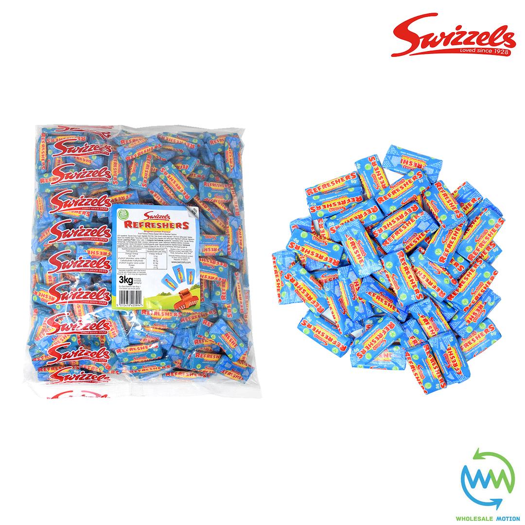 3KG BULK BAG Swizzels REFRESHER Chews LEMON Individual Wrapped SWEETS 8g CHEW Retro CANDY UK Snack Chewy SWIZZELS