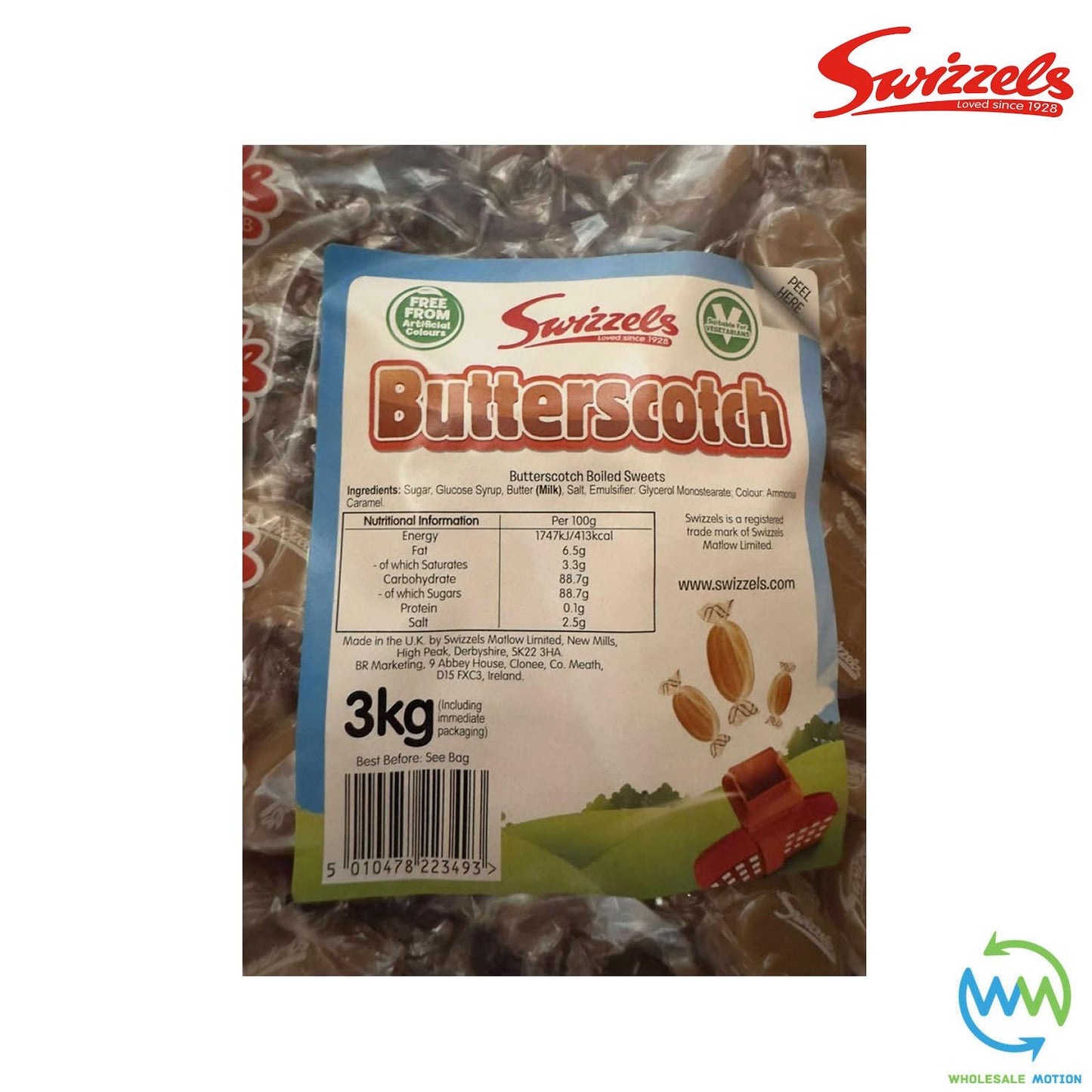 3KG BULK BAG Swizzels BUTTERSCOTCH Sweets INDIVIDUAL WRAPPED 7g OVAL Retro CANDY Kids Party Retro CANDY UK Snack SWIZZELS