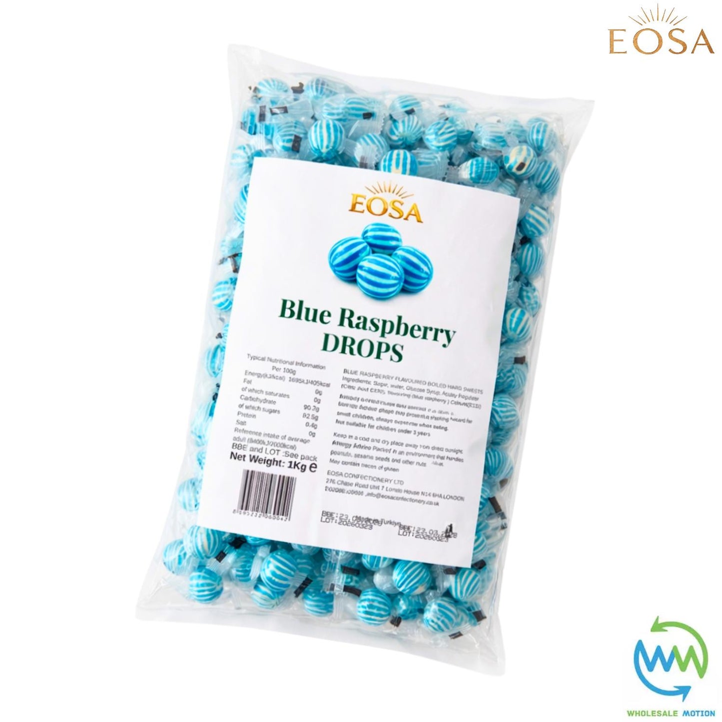 BLUE RASPBERRY DROPS Sweets CANDY Candies HARD BOILED Sweet INDIVIDUALLY WRAPPED Drop Retro TRADITIONAL Party Bag Filler Treat Snack Fruit Fruity Wedding Favour Gift