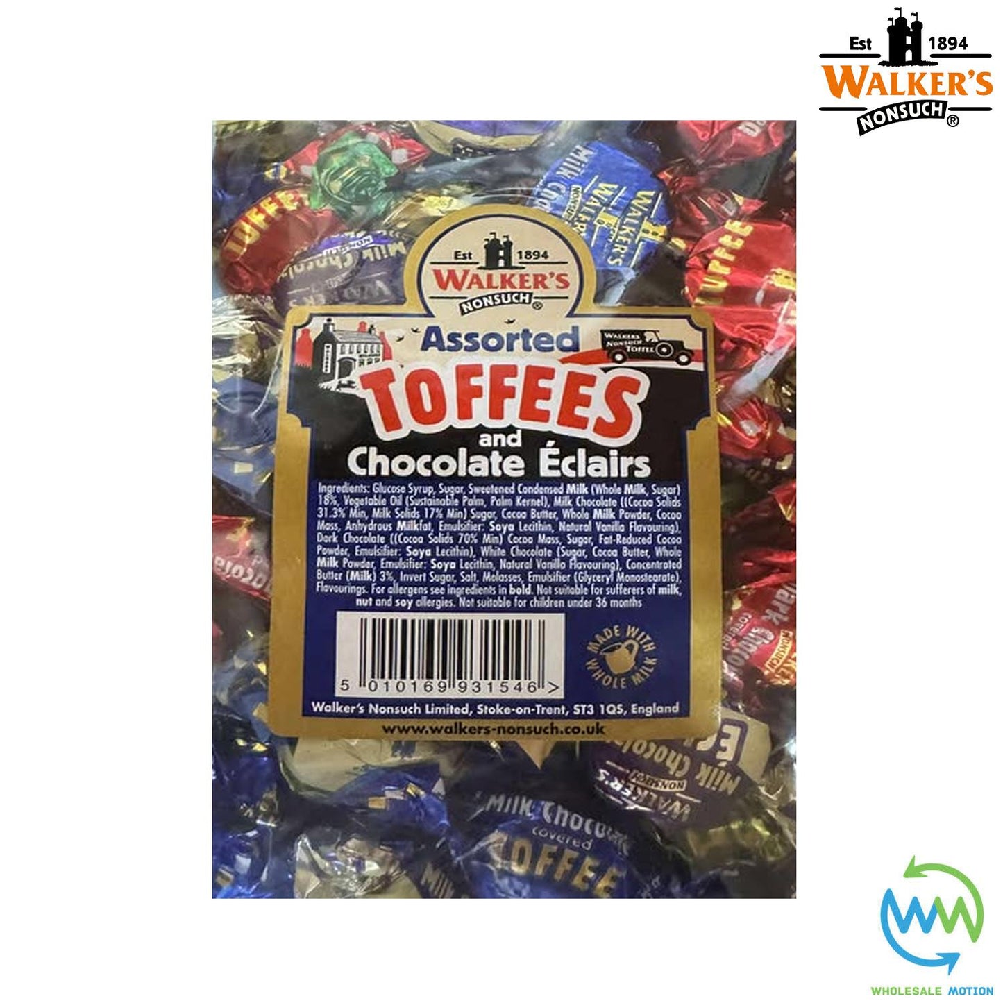 Walkers Nonsuch ASSORTED TOFFEES & ECLAIRS Retro PICK N MIX SWEETS Party CANDY Traditional Chocolate Snack