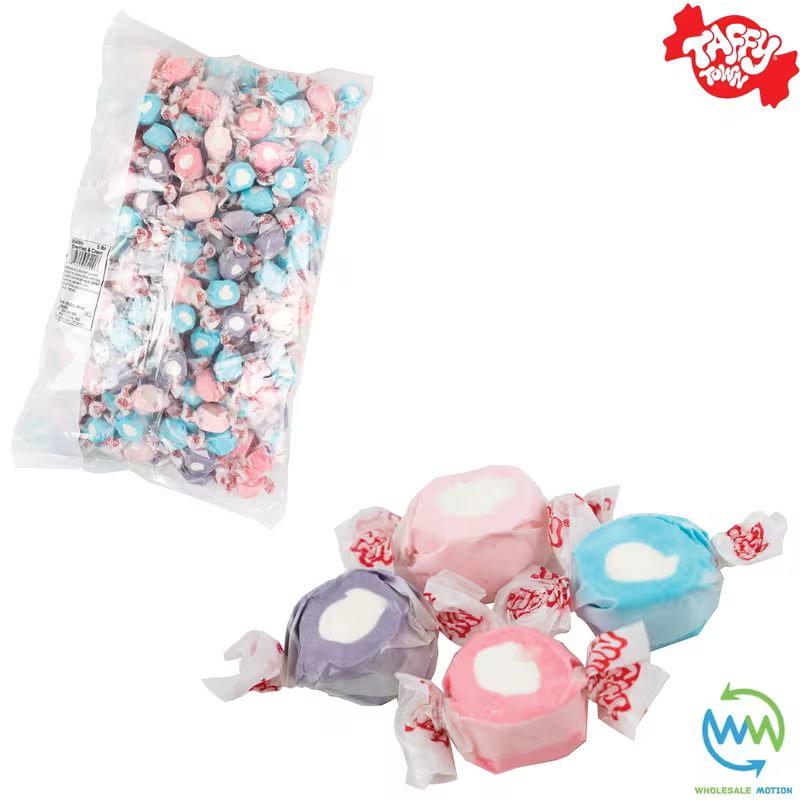 BERRIES & CREAM SALT WATER TAFFY Sweets SOFT CANDY Taffies SWEET Chewy Creamy Berry Retro Party INDIVIDUALLY WRAPPED Fruity SWEET Candy Gummy Jelly Snack Fruit Taffies Toffees