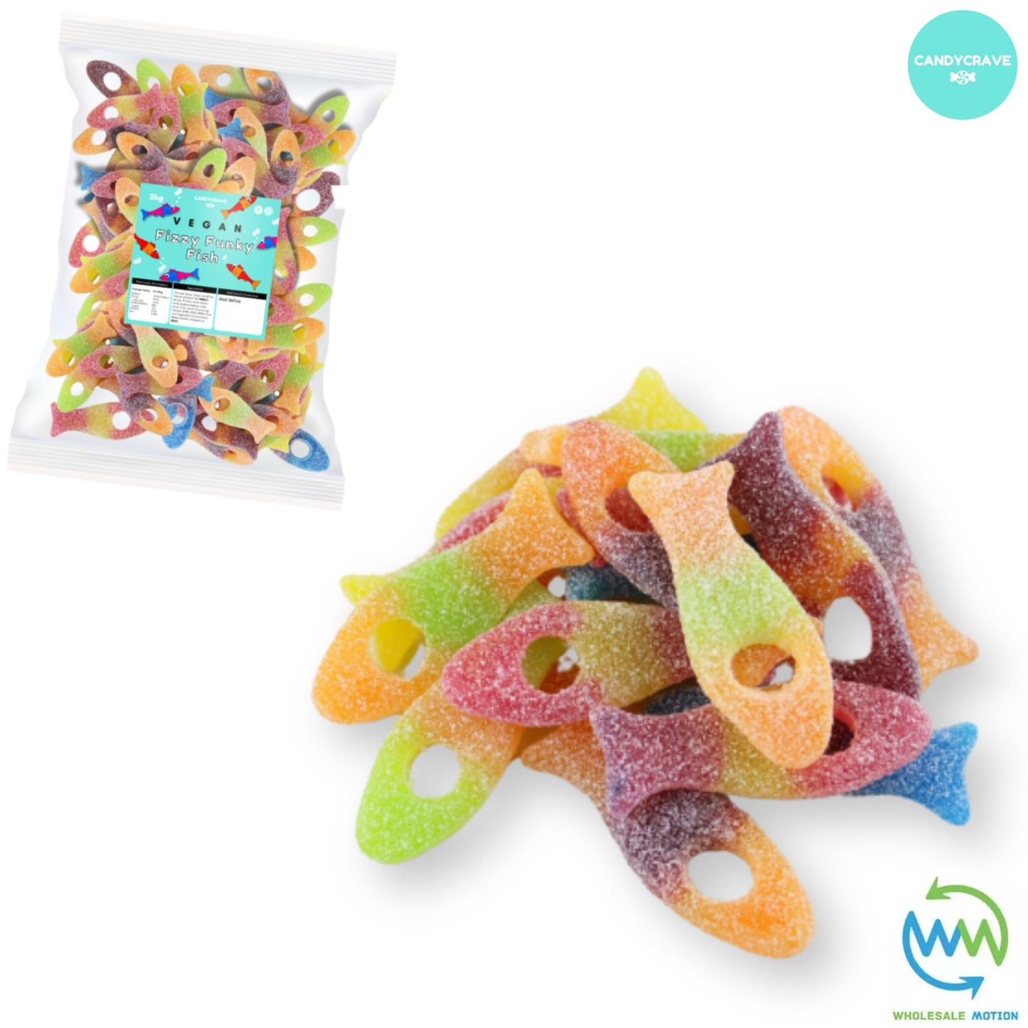 FIZZY FUNKY FISH Sweets GUMMY Jelly CANDY Jellies GUMMIES Sugar Coated FRUITY Fruit Snack WEDDING GIFT Party Bag Filler CANDIES Candycrave PICK N MIX UK Treat