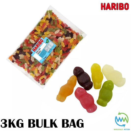 3KG BULK BAG - HARIBO MINI JELLY BABIES Sweets GUMMY Candy WEDDING Favours GIFT Bear PICK N MIX Candies Snack Gummies Jelly Jellies Retro